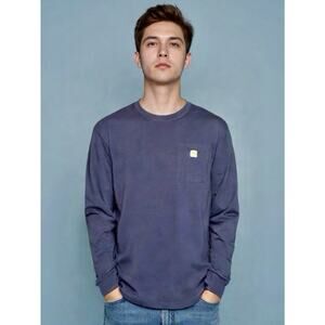 Carhartt Men’s Loose Fit Long Sleeve T‑Shirt Navy L TK0126 Work Tee